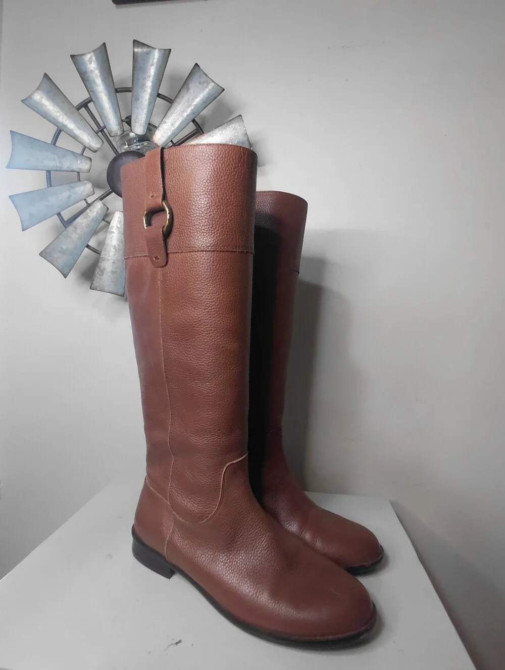 Banana Republic Brown Leather Knee High Riding Boots Size 6